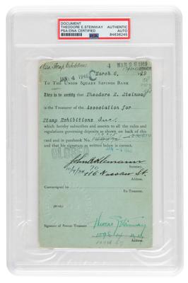 Lot #6496 Theodore Steinway Document Signed
