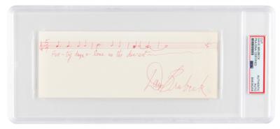 Lot #6508 Dave Brubeck Autograph Musical Quotation Signed