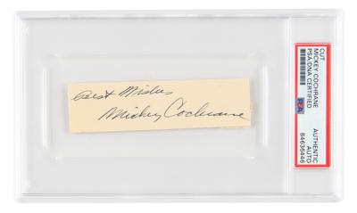 Lot #6650 Mickey Cochrane Signature