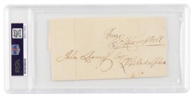 Lot #6172 George W. Campbell Signed Free Frank - PSA NM 7 - Image 1