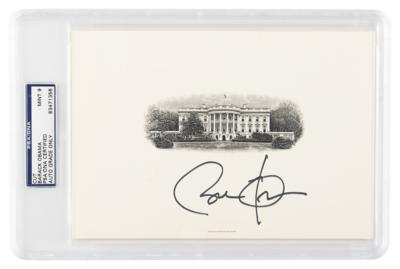 Lot #6051 Barack Obama Signed White House Engraving - PSA MINT 9