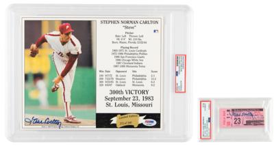 Lot #6648 Steve Carlton Signed Ticket and Signed Photograph - Image 1