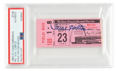 Lot #6648 Steve Carlton Signed Ticket and Signed Photograph - Image 2