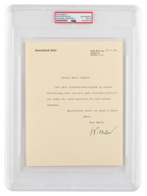 Lot #6338 Wilhelm Keitel Typed Letter Signed