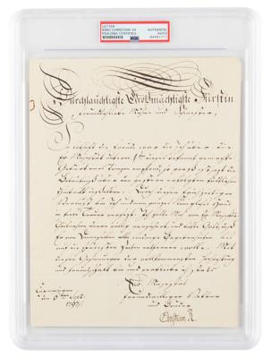 Lot #6221 King Christian VII Letter Signed
