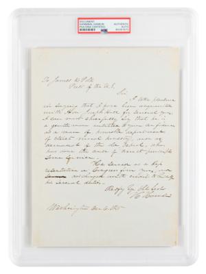 Lot #6203 Hannibal Hamlin Autograph Letter Signed to President James K. Polk