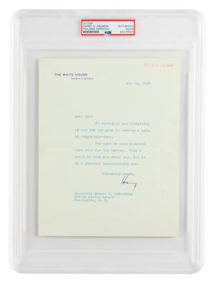 Lot #6089 Harry S. Truman Typed Letter Signed as President