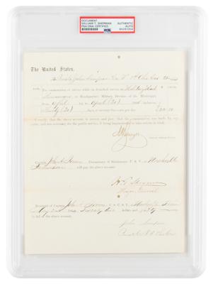 Lot #6356 William T. Sherman Document Signed