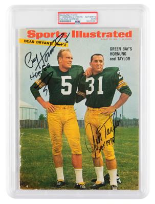 Lot #6657 Green Bay Packers: Hornung and Taylor Signed Magazine Cover - Image 1