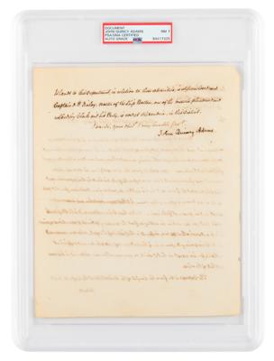 Lot #6007 John Quincy Adams Letter Signed - PSA NM 7