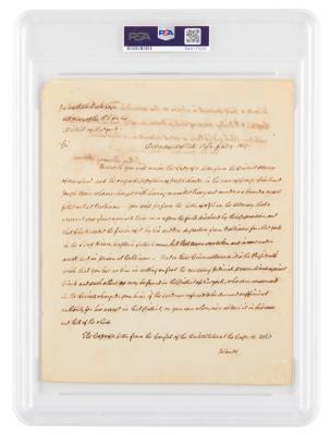 Lot #6007 John Quincy Adams Letter Signed - PSA NM 7 - Image 2
