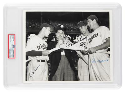 Lot #6647 Brooklyn Dodgers: Medwick, Reese, and Reiser Signed Photograph - Image 1