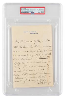 Lot #6034 Rutherford B. Hayes Autograph Letter Signed as President