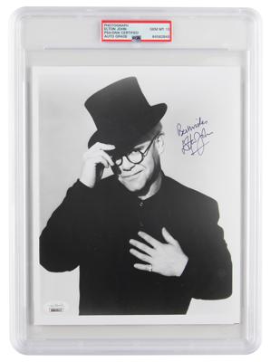 Lot #6535 Elton John Signed Photograph - PSA GEM MT 10