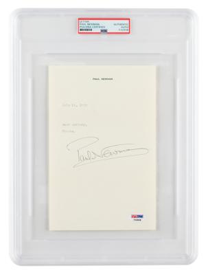 Lot #6595 Paul Newman Typed Note Signed