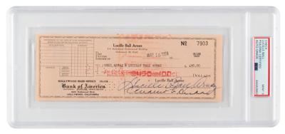 Lot #6563 Lucille Ball Signed Check - PSA MINT 9