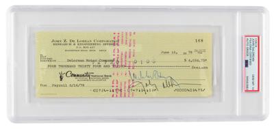 Lot #6185 John DeLorean Signed Check - PSA GEM MT 10