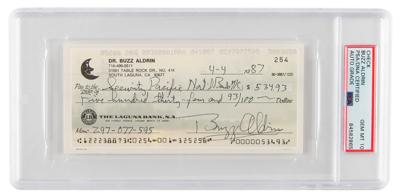 Lot #6382 Buzz Aldrin Signed Check - PSA GEM MT 10