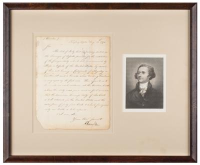 Lot #105 Alexander Hamilton Letter Signed as