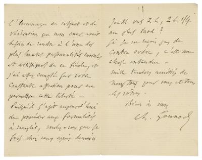Lot #598 Charles Gounod Autograph Letter Signed - Image 2