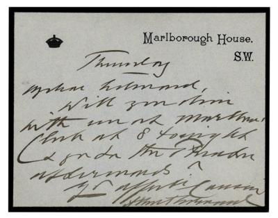 Lot #245 King Edward VII Autograph Letter Signed - Image 1