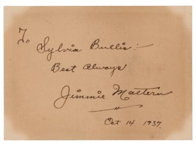 Lot #336 Jimmie Mattern Signature - Image 1