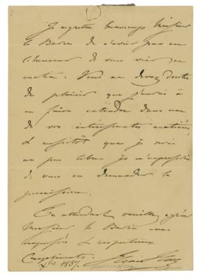 Lot #601 Henri Herz Autograph Letter Signed - Image 1
