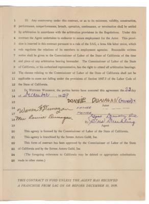 Lot #826 Frankenstein: Donnie Dunagan Document Signed - Image 2