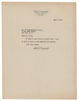 Lot #382 George Goethals Typed Letter Signed