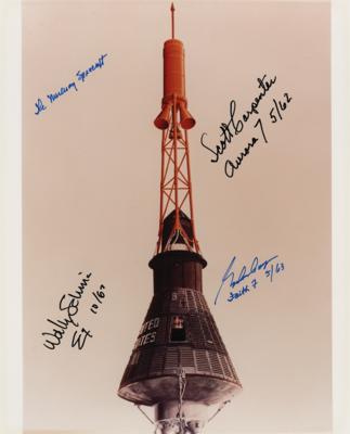 Lot #362 Mercury Astronauts: Carpenter, Cooper, and Schirra Signed Photograph - Image 1