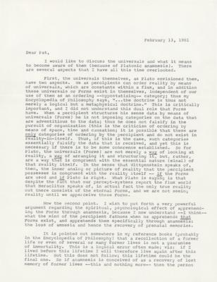 Lot #504 Philip K. Dick Typed Letter Signed - Image 1