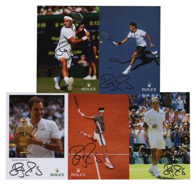 Lot #926 Roger Federer (5) Signed Promo Cards - Image 1