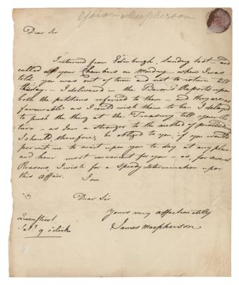 Lot #511 James Macpherson Autograph Letter Signed - Image 1