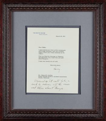 Lot #92 Harry S. Truman Typed Letter Signed as President - Image 3