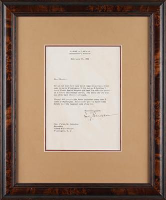 Lot #93 Harry S. Truman Typed Letter Signed - Image 3