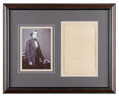 Lot #307 Jefferson Davis Autograph Letter Signed
