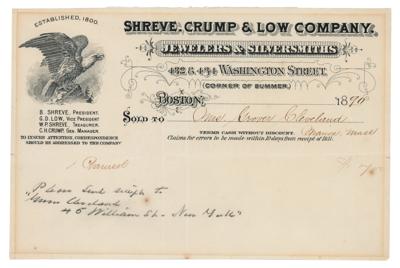 Lot #39 Grover Cleveland Document Signed