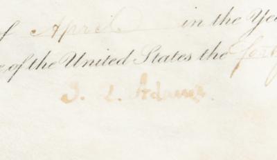Lot #6 John Quincy Adams Document Signed as President - Image 2