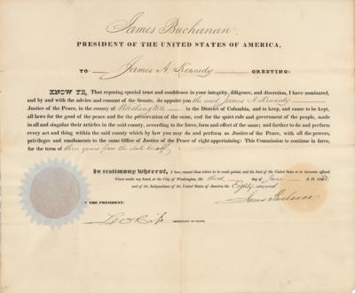 Lot #33 James Buchanan Document Signed as