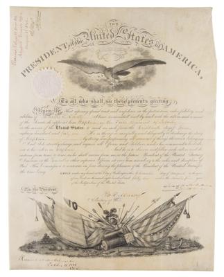 Lot #9 James K. Polk Document Signed as President
