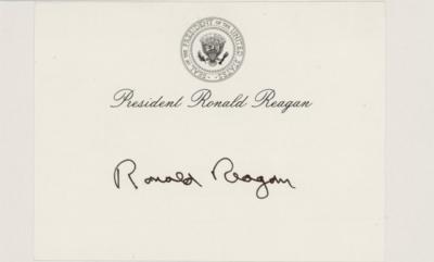 Lot #87 Ronald Reagan Signature