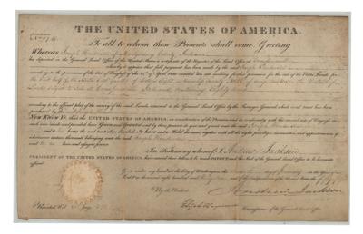 Lot #7 Andrew Jackson Document Signed as President