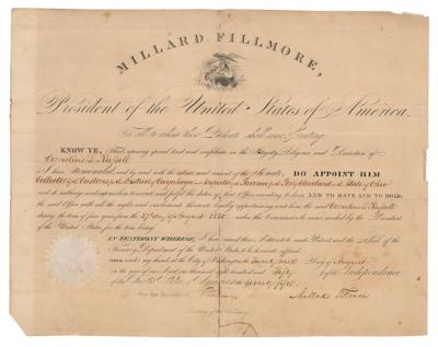 Lot #55 Millard Fillmore Document Signed as President - Image 1