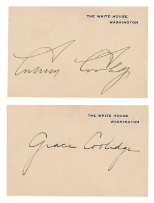 Lot #47 Calvin and Grace Coolidge Signed White House Cards - Image 1