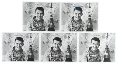 Lot #367 Wally Schirra (5) Signed Photographs