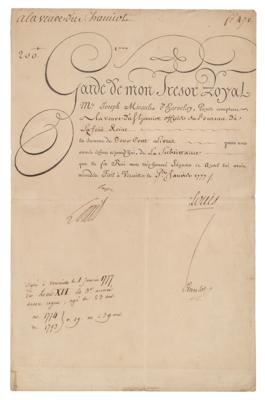 Lot #134 King Louis XVI Document Signed - Image 1