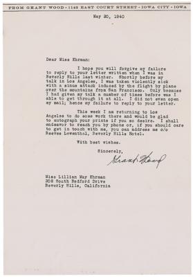 Lot #398 Grant Wood Typed Letter Signed