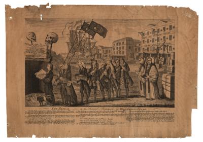 Lot #107 Stamp Act: 1766 Satirical Engraving after Benjamin Wilson - Image 1