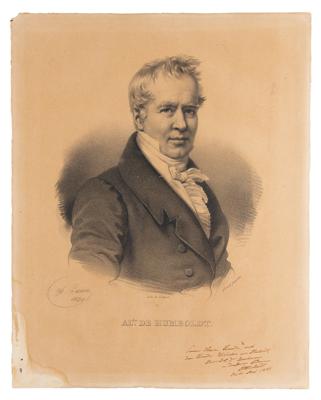 Lot #121 Alexander von Humboldt Signed Engraving - Image 1