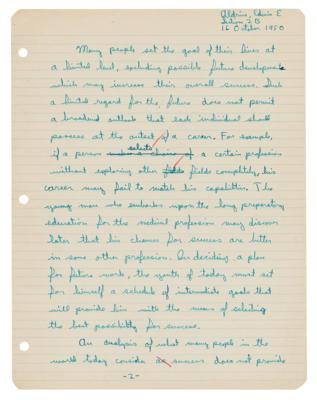 Lot #339 Buzz Aldrin Handwritten and Signed Homework - Image 2